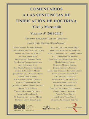 cover image of Comentarios a las Sentencias de Unificación de Doctrina. Civil y Mercantil. Volumen 5. 2011-2012